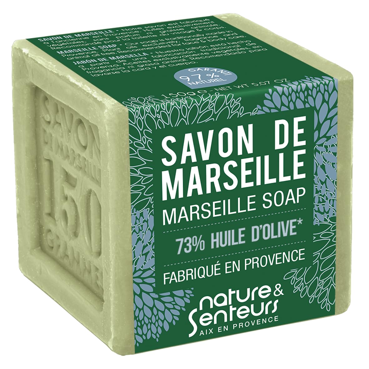 Nature et Senteurs Savon de Marseille huile d’olive 150g savon