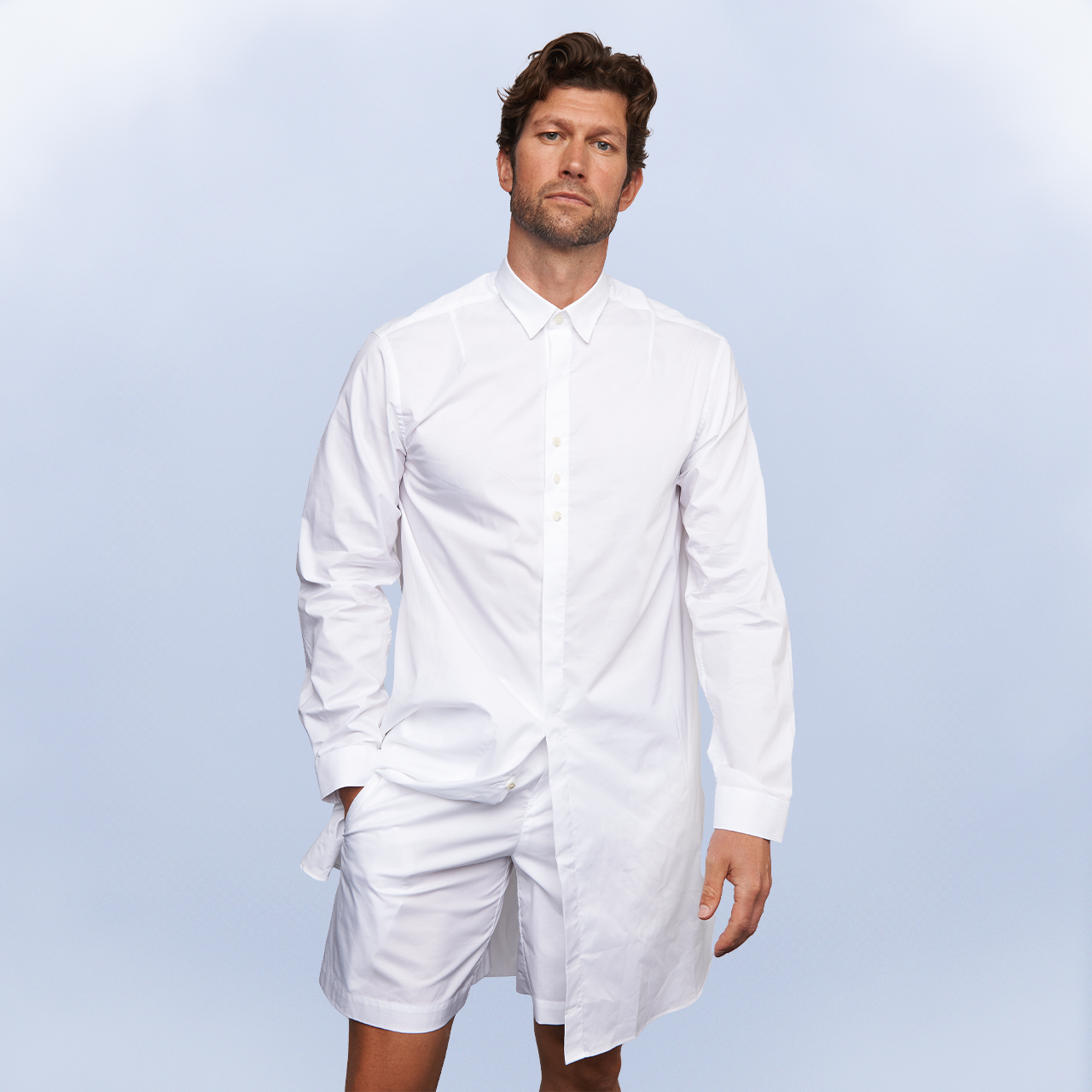 Marc-Antoine Barrois LA MEGEVE Chemise blanche ample en popeline BIO italienne