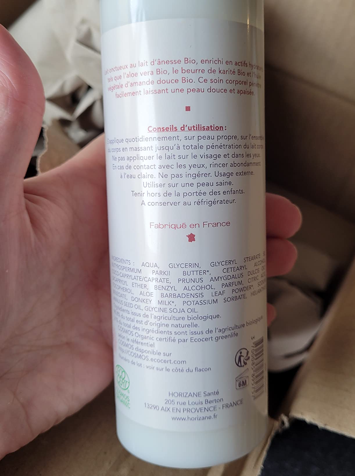 Nature et Senteurs Lait d'Ânesse Lait Corps Bio 250 ml Karité