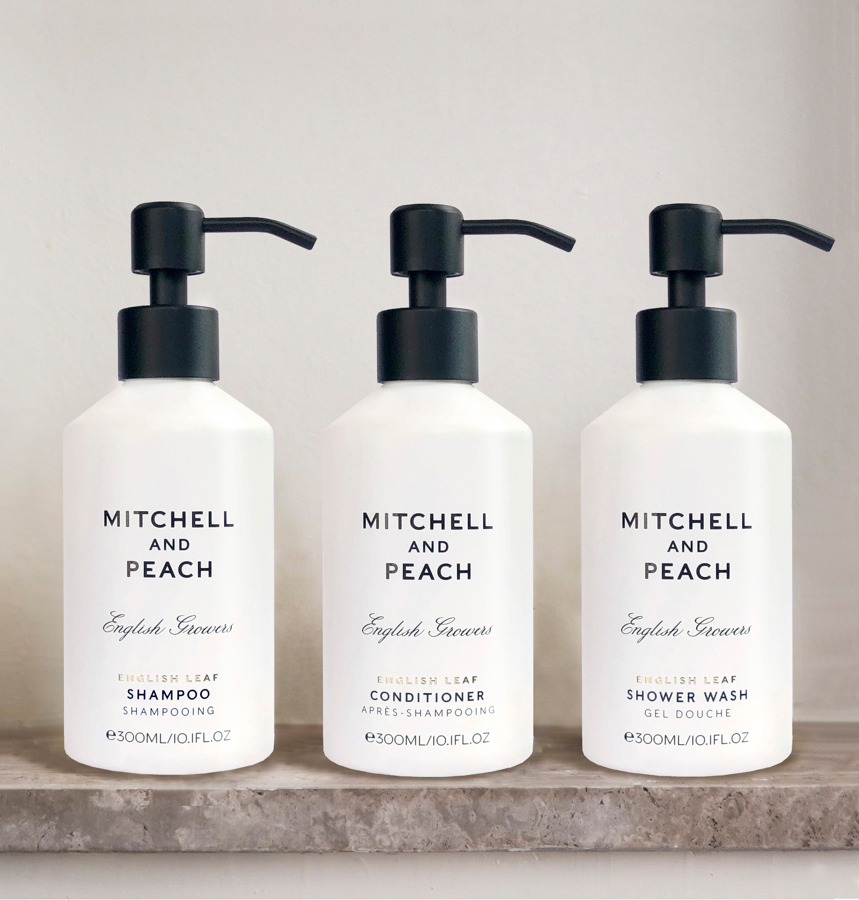 Mitchell and Peach English Leaf crème corps pompe acier