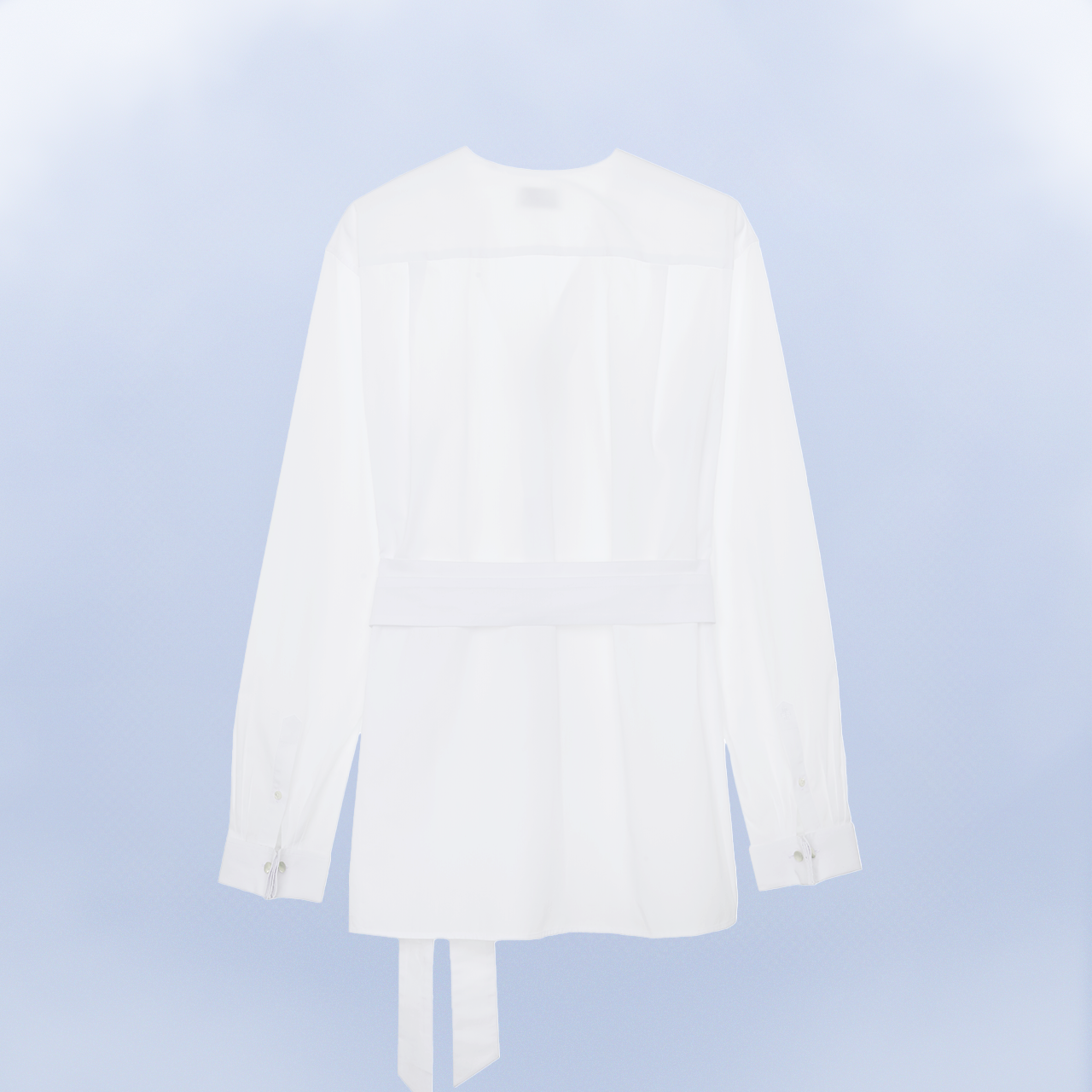 Marc-Antoine Barrois LA FENGHUANG Chemise blanche femme en popeline BIO – encolure V & ceinture